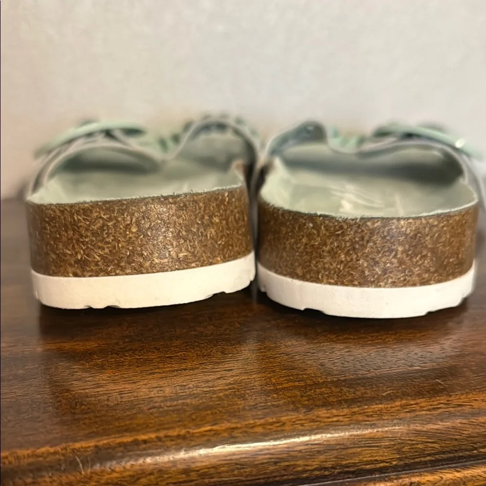 Earth Turquiose Slide Sandals with Big Buckle - Picture 6 of 10